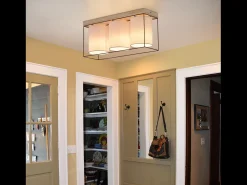 NETTLIFE Lámpara de techo para salón, de madera, 3 bombillas E14, estilo vintage con toques retro industrial.
