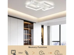 NETTLIFE Lámpara de Techo LED Salón Regulable con Control Remoto 45W 60cm Lámpara de Metal Lámpara de Diseño Moderno para Dormitorio Cocina Oficina