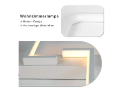 NETTLIFE Lámpara de Techo LED Salón Regulable con Control Remoto 45W 60cm Lámpara de Metal Lámpara de Diseño Moderno para Dormitorio Cocina Oficina