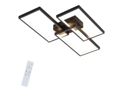 NETTLIFE Lámpara de Techo LED 63W Regulable con Mando a Distancia Diseño Moderno en Metal Negro para Dormitorio Comedor Salón Oficina