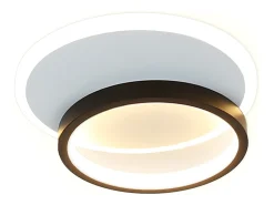 NETTLIFE Lámpara de Techo LED 12W Lámpara de 3000K Lámpara de Dormitorio Blanca Cálida Lámpara de Techo de Diseño Moderno Redonda Negra