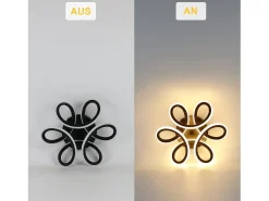 NETTLIFE Lámpara de Techo LED Negra 17W 3000K Lámpara de Moderna Diseño de Metal Geométrico Blanco Cálido para Entrada Dormitorio