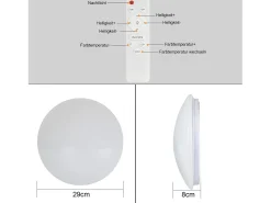NETTLIFE Lámpara de Techo LED Cielo Estrellado Lámpara de Dormitorio Regulable con Control Remoto 37W Lámpara de Habitación Infantil 28cm para