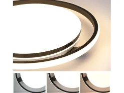NETTLIFE Lámpara de Techo LED Negra Moderna con Control Remoto, lámpara de Sala de Estar de diseño Redondo con lámpara Regulable para Dormitorio, ,,