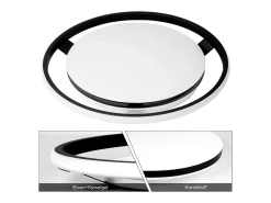 NETTLIFE Lámpara de Techo LED Negra Moderna con Control Remoto, lámpara de Sala de Estar de diseño Redondo con lámpara Regulable para Dormitorio, ,,