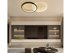 NETTLIFE Lámpara de Techo LED 45W, 3000K-6000K, 50CM Regulable Negro Moderno con Control Remoto Lámpara de Lámpara de de Diseño de Metal