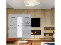 NETTLIFE Lámpara de Techo LED Lámpara Regulable para Sala de Estar Diseño Moderno de 50 W con Control Remoto de Metal para Comedor Cocina Dormitorio