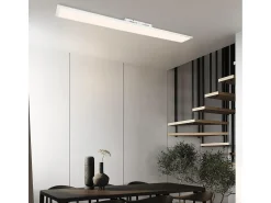 NETTLIFE Lámpara de Techo LED 42W Blanco 3360lm 120x15cm Panel Regulable con Mando a Distancia para Salón Moderno Dormitorio Oficina Cocina Pasillo