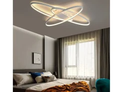 NETTLIFE Lámpara de Techo LED Lámpara Moderna Regulable Lámpara de Dormitorio Blanca con Control Remoto 75W Diseño de Interiores para Estudio