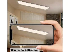 NETTLIFE Lámpara de Techo LED Blanca Panel Regulable 120x30CM con Control Remoto 48W Luz Nocturna Moderna Lámpara de Dormitorio para Sala de Estar