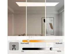 NETTLIFE Lámpara de Techo LED Blanca Panel Regulable 120x30CM con Control Remoto 48W Luz Nocturna Moderna Lámpara de Dormitorio para Sala de Estar