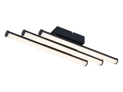 NETTLIFE Lámpara de techo para salón, dormitorio, moderna, color negro, 18 W, diseño interior, 3000 K, blanco cálido