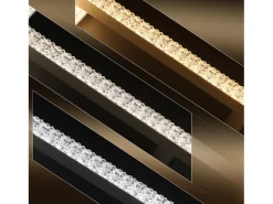 NETTLIFE Lámpara de Techo LED Negra Lámpara de 75 CM Lámpara de Interior de Diseño de Cristal Moderno Regulable con Control Remoto para Dormitorio