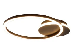 NETTLIFE Lámpara de techo LED para sala de estar, 24 W, color negro, moderna, 2 anillos, 3000 K, blanco cálido