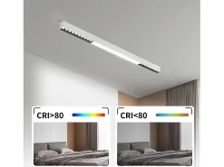 NETTLIFE Lámpara de Techo LED Blanca 32W Lámpara de Regulable Moderna con Control Remoto Lámpara de Escritorio Larga 107CM para Dormitorio de