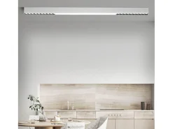 NETTLIFE Lámpara de Techo LED Blanca 32W Lámpara de Regulable Moderna con Control Remoto Lámpara de Escritorio Larga 107CM para Dormitorio de