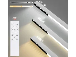 NETTLIFE Lámpara de Techo LED Blanca 32W Lámpara de Regulable Moderna con Control Remoto Lámpara de Escritorio Larga 107CM para Dormitorio de