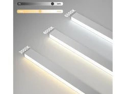 NETTLIFE Lámpara de Techo LED Moderna Lámpara de Escritorio de Techo de 80 CM de Largo 25 W Regulable con Control Remoto para Sala de Estar Dormitorio