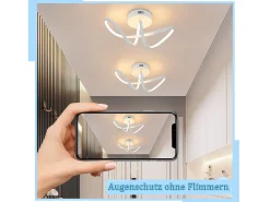 NETTLIFE Lámpara de techo LED moderna para sala de estar, 12 W, interior, 3000 K, LED
