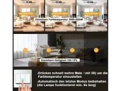 NETTLIFE Lámpara de techo LED , 48 W, regulable, lámpara de ,lámpara de diseño moderno, color negro, con mando a distancia, lámpara de para dormitorio