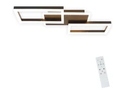 NETTLIFE Lámpara de techo LED , 48 W, regulable, lámpara de ,lámpara de diseño moderno, color negro, con mando a distancia, lámpara de para dormitorio