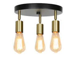 NETTLIFE Lámpara de techo 3 focos Máx. Lámpara de araña giratoria moderna redonda con llama Vintage E27 de 25W para dormitorio, , ,, sala de estar