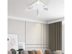 NETTLIFE Lámpara de techo LED 4 focos cuadrados blanco regulable GU10 sin bombilla