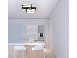 NETTLIFE Lámpara de techo LED 35W lámpara de salón negra regulable con mando a distancia lámpara de mesa de comedor de diseño moderno lámpara