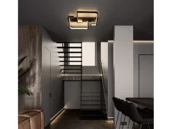 NETTLIFE Lámpara de techo LED 35W lámpara de salón negra regulable con mando a distancia lámpara de mesa de comedor de diseño moderno lámpara