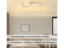 NETTLIFE Lámpara de Techo LED Lámpara de 60 cm 3000 K Lámpara de Diseño Blanca Cálida Lámpara de Lámpara Decorativa para Dormitorio Balcón