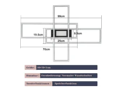 NETTLIFE Lámpara de Techo LED Lámpara de Sala de Estar Negra Lámpara Regulable Moderna con Control Remoto 50 W Dormitorio Grande para Cocina