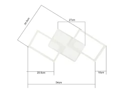 NETTLIFE Lámpara de Techo LED 48W Lámpara de Salón Regulable con Control Remoto Diseño Moderno Dormitorio Blanco para Cocina Pasillo Oficina