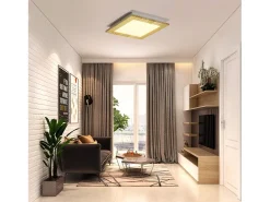 NETTLIFE Lámpara de Techo LED Salón Plano Madera Dormitorio Panel Interior 3000 K Blanco Cálido 30 cm 17 W para Cocina Escalera Balcón