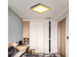 NETTLIFE Lámpara de Techo LED Salón Plano Madera Dormitorio Panel Interior 3000 K Blanco Cálido 30 cm 17 W para Cocina Escalera Balcón
