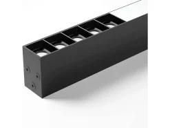 NETTLIFE Lámpara de Techo LED Negra Lámpara de Sala de Estar Regulable Moderna de 25 W de Largo con Control Remoto de 80 CM para Dormitorio de Oficina