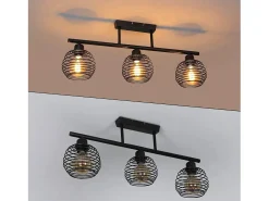 NETTLIFE Lámpara de Techo Retro Vintage 25W E27 Lámpara Industrial Lámpara de Diseño Negra para Sala de Estar Dormitorio Sala de Estudio Mesa de