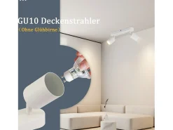 NETTLIFE Lámpara de Techo de Pasillo Negra de 2 Puntos GU10 Lámpara de Pared de Diseño Giratorio Moderno para Sala de Estar Cocina Dormitorio Comedor