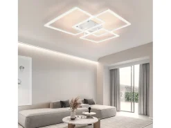 NETTLIFE, lámpara de techo LED para salón negro de 75 cm, regulable, moderna, de cristal, lámpara para habitación, diseño de lámpara interior con...
