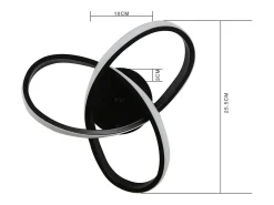 NETTLIFE Lámpara de techo LED Blanco Caliente - 17W, Lámpara Negra, Lámpara de Cocina Moderna Pequeña 3000K para Habitación de Niños, Salón