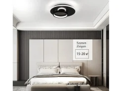 NETTLIFE Lámpara de Techo LED Lámpara de Negra 33 W Regulable con Control Remoto Lámpara de Diseño Moderno Lámpara Redonda para Dormitorio
