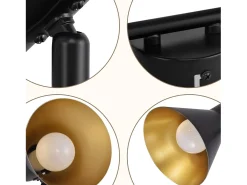 NETTLIFE Lámpara de Techo de Cocina Negra de 2 Focos 2 Bombillas E14 Vintage Giratoria 330° Industrial Retro Metal para Entrada de Oficina