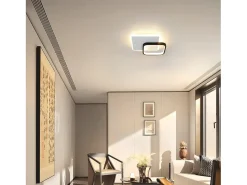 NETTLIFE Lámpara de Techo LED 3000K 24,5cm 22W Lámpara de Pasillo Lámpara de Cocina de Diseño Moderno Negro para Dormitorio Sala de Estar