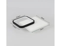 NETTLIFE Lámpara de Techo LED 3000K 24,5cm 22W Lámpara de Pasillo Lámpara de Cocina de Diseño Moderno Negro para Dormitorio Sala de Estar