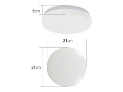 NETTLIFE Lámpara de Techo LED 21 cm 15 W Lámpara de de Dormitorio Blanco Neutro Redondo Decoración de Estrellas para Habitación Infantil