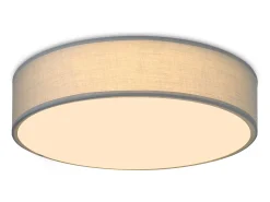 NETTLIFE Lámpara de Techo Redonda 1 Bombilla E27 30CM Lámpara Gris Moderna para Dormitorio con Pantalla de Tela Lámpara de para Sala de Estar