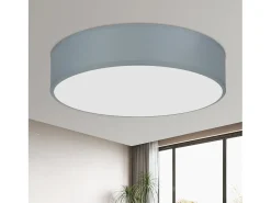 NETTLIFE Lámpara de Techo Redonda 1 Bombilla E27 30CM Lámpara Gris Moderna para Dormitorio con Pantalla de Tela Lámpara de para Sala de Estar
