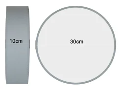 NETTLIFE Lámpara de Techo Redonda 1 Bombilla E27 30CM Lámpara Gris Moderna para Dormitorio con Pantalla de Tela Lámpara de para Sala de Estar