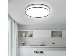 NETTLIFE Lámpara de Techo LED 38 CM Regulable con Control Remoto Lámpara de Techo de Tela Moderna Redonda Blanca para Sala de Estar Dormitorio Pasillo