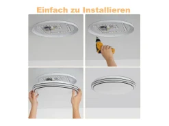 NETTLIFE Lámpara de Techo LED Dormitorio - Diámetro 27 cm Lámpara de Cielo Estrellado Lámpara Blanca cálida de 12 W Lámpara Redonda Moderna para