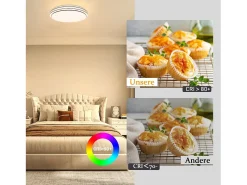 NETTLIFE Lámpara de Techo LED Dormitorio - Diámetro 27 cm Lámpara de Cielo Estrellado Lámpara Blanca cálida de 12 W Lámpara Redonda Moderna para